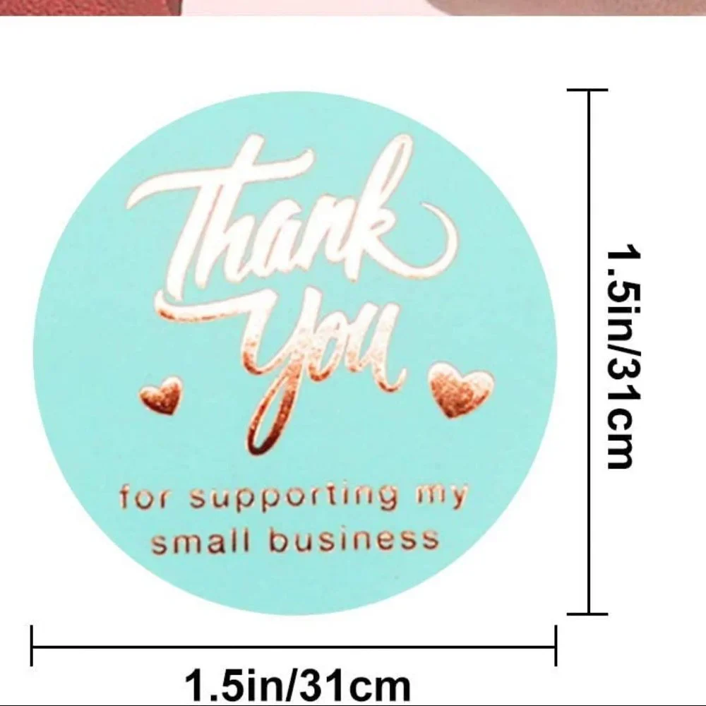 3/$15 - NEW 50 ct Thank You Stickers 1.5